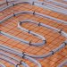 Underfloor surface heating pipes. Low temperature heating concept.