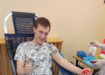 akcja poboru krwi w ZSM-E w Ełku, zdj. ks Maciej Guziejko
