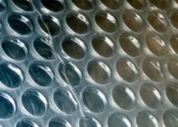 View of plastic bubble wrap, for packaging.