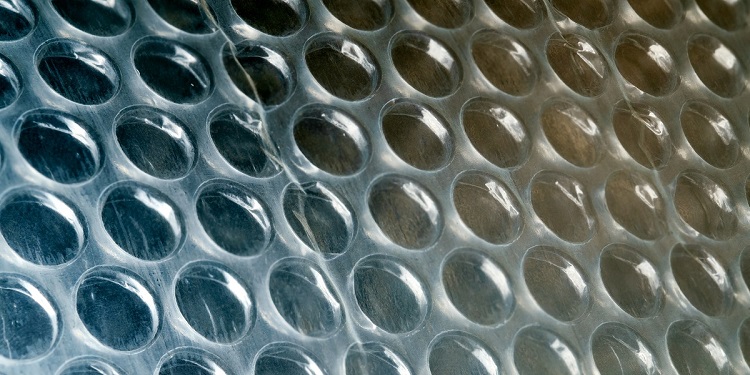 View of plastic bubble wrap, for packaging.