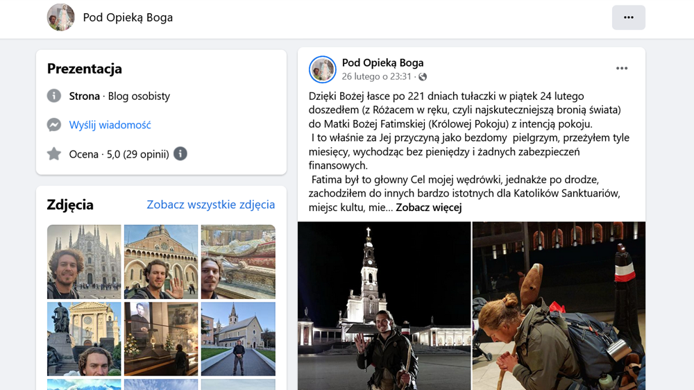 Screenshot 2023 02 28 at 10 56 00 Pod Opieka Boga Facebook