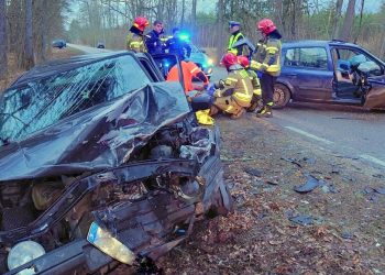 Wypadek na trasie Ruciane-Nida - Wejsuny/ Fot. KPP Pisz