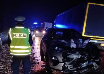 wypadek w okolicach miejscowości Bełda,  zdj. KPP w Grajewie