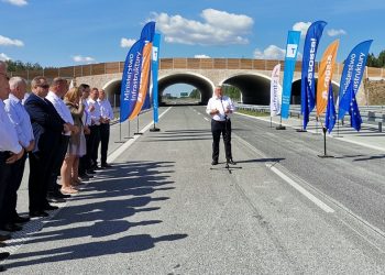 Oficjalne otwarcie drogi ekspresowej S61, minister infrastruktury Andrzej Adamczyk