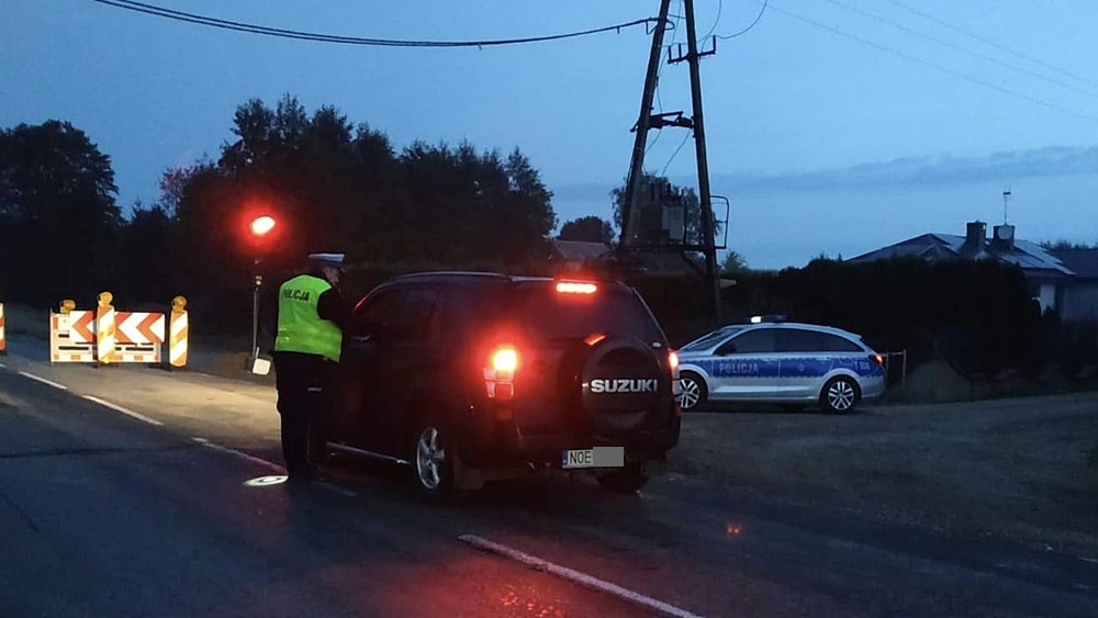 kontrola drogowa KPP w Olecku