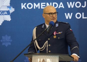 Paweł Krauz, nowy komendant warmińsko-mazurskiego garnizonu/Fot. KWP Olsztyn