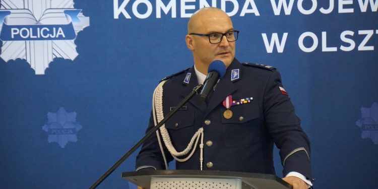 Paweł Krauz, nowy komendant warmińsko-mazurskiego garnizonu/Fot. KWP Olsztyn