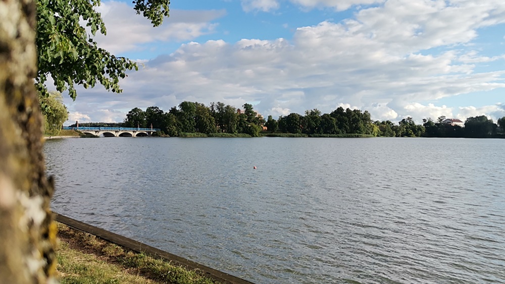 most jezioro elckie promenada woda Elk