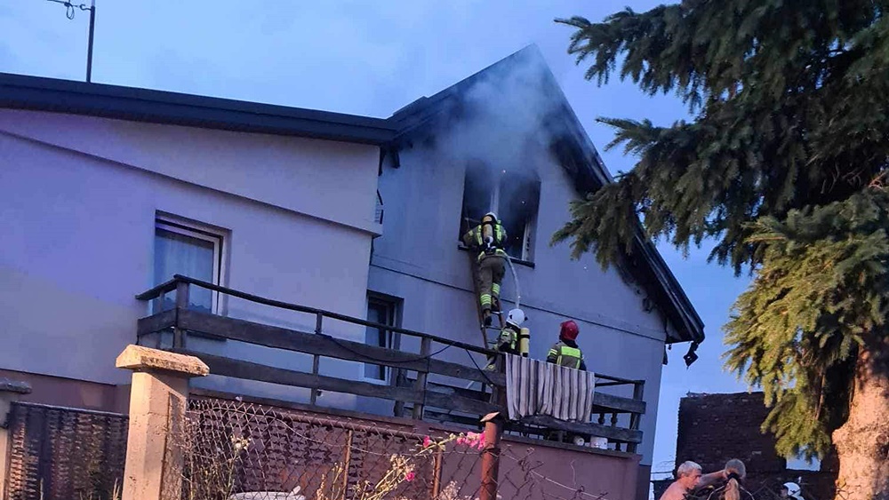 Pożar w Długochorzelach,  zdj. OSP KSRG Nowa Wieś Ełcka