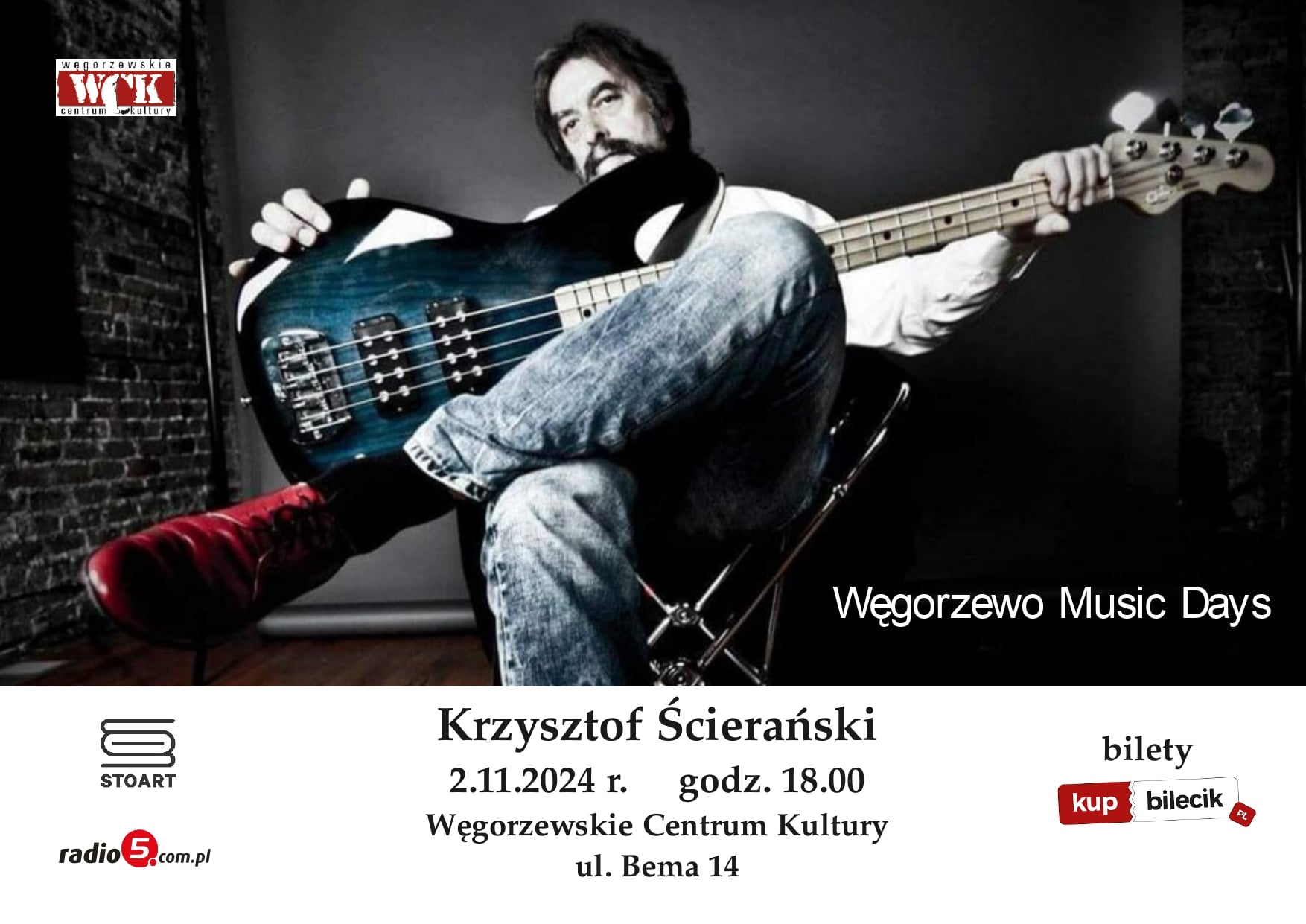 Koncert Krzysztofa Ścierańskiego w Węgorzewskim Centrum Kultury