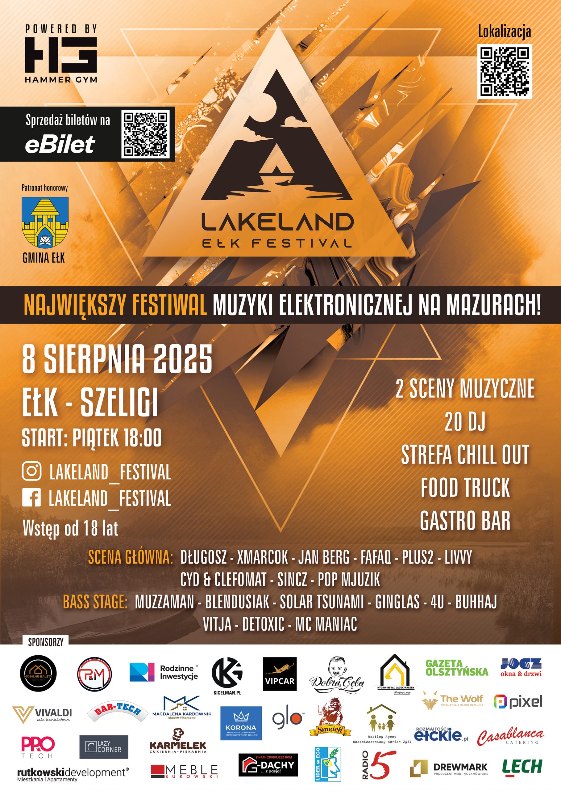 LAKELAND EŁK FESTIVAL - WEŹ UDZIAŁ W KONKURSIE I WYGRAJ BILETY ! 3 Plakat Lake Land sponsorzy wgladowka scaled