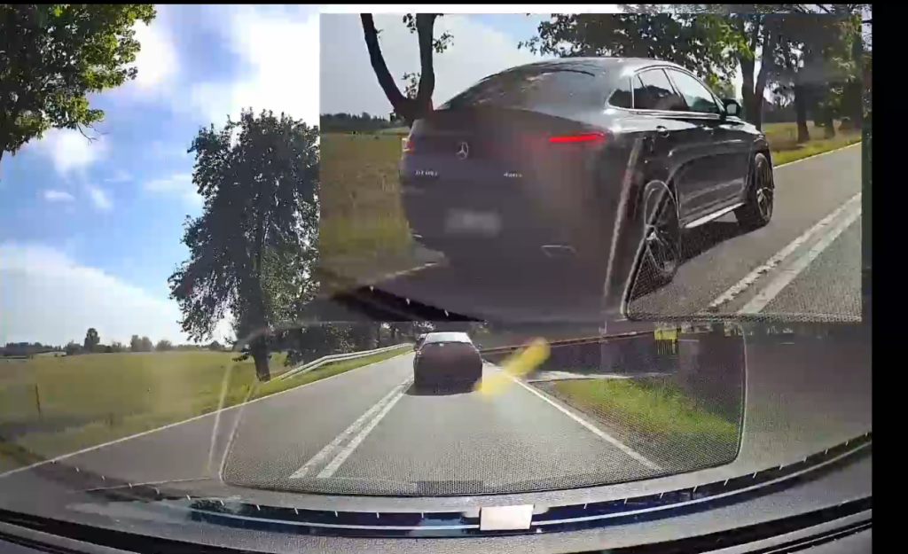 Wyprzedzała na podwójnej ciągłej. Nagranie dotarło do policjantów 1 pirat crop