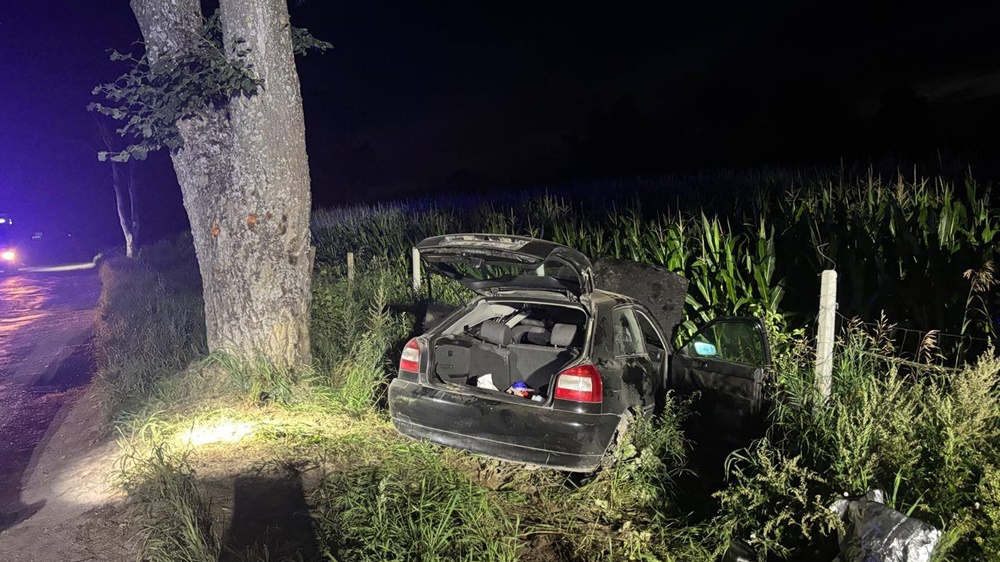 Trzy osoby ranne w wypadku. Za kierownicą 18-latek bez uprawnień 5 zdj. Komenda Powiatowa Policji w Gizycku 2