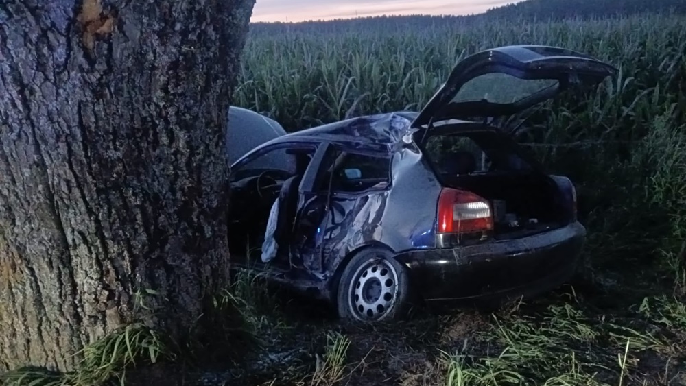 Trzy osoby ranne w wypadku. Za kierownicą 18-latek bez uprawnień 4 zdj. OSP Spytkowo 3