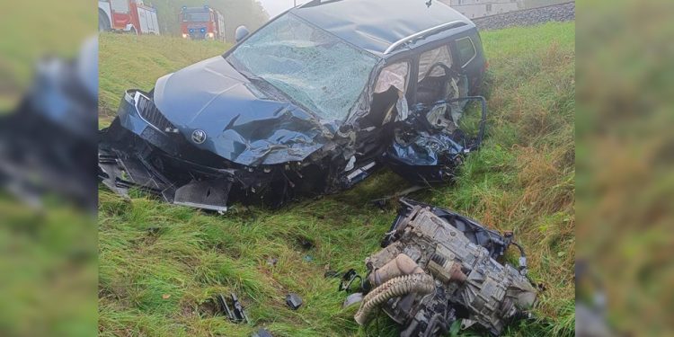 Jedna osoba ranna w wypadku na DK58 1 zdj. KPP Pisz 2