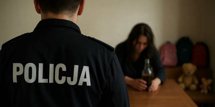 Pijana matka opiekowała się trójką dzieci 1 KMP Suwałki