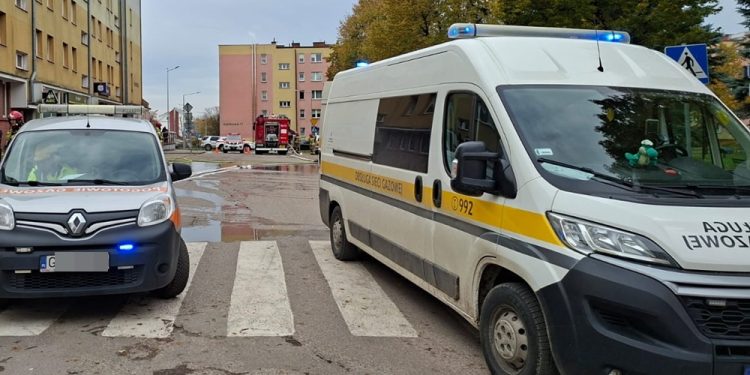 Wyciek gazu był przyczyną ewakuacji mieszkańców 1 zdj. KP PSP w Węgorzewie