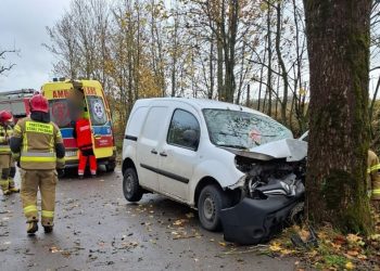 Kierowca ranny w wypadku 9 zdj. KPP w Gołdapi