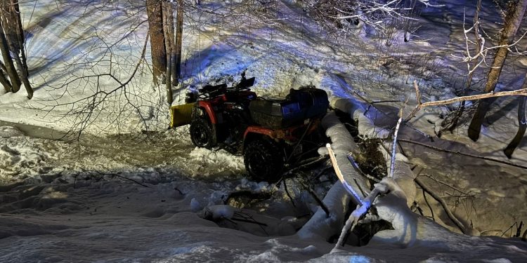 Jechał pijany quadem. Wylądował w rowie 1 Fot. KPP Olecko
