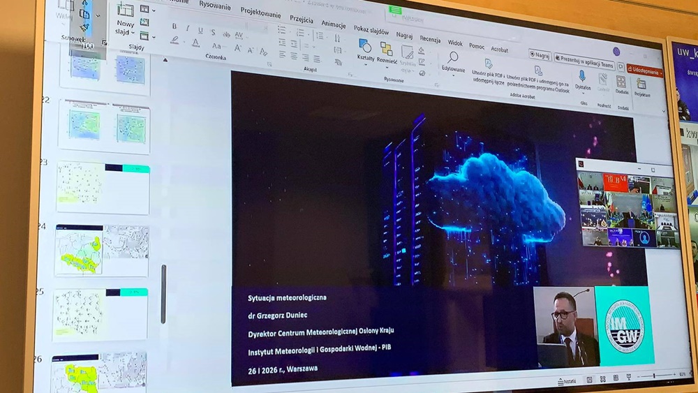 Trudne warunki pogodowe były tematem odprawy RCB 4 zdj. Warminsko Mazurski Urzad Wojewodzki w Olsztynie 2