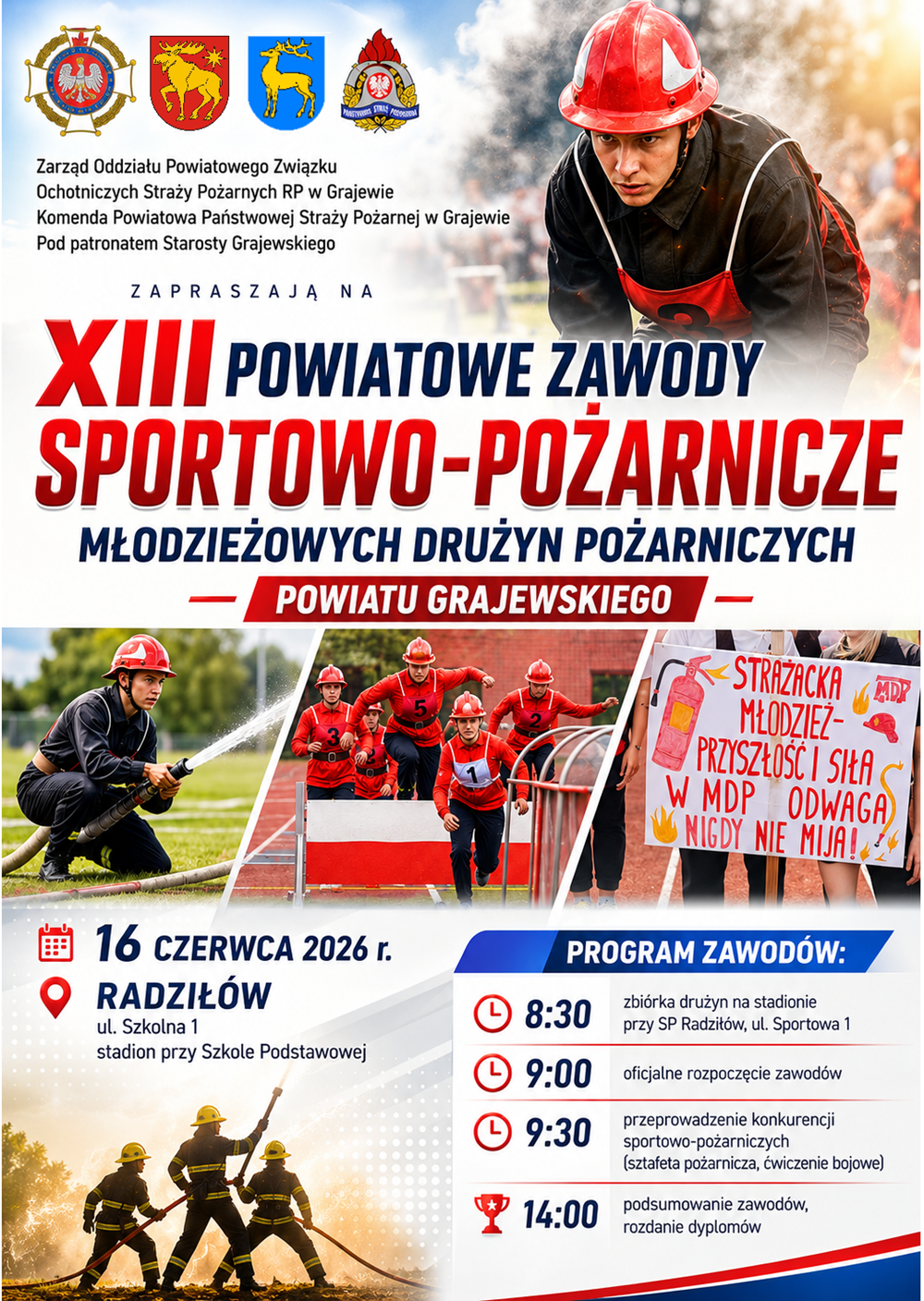 Młodzieżowe drużyny zmierzą się w zawodach sportowo-pożarniczych 2 PLAKAT MDP