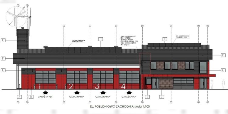 Powstanie budynek garażowo-techniczny i miejsce schronienia. Podpisano już umowę 1 wizualizacja KP PSP w Grajewie