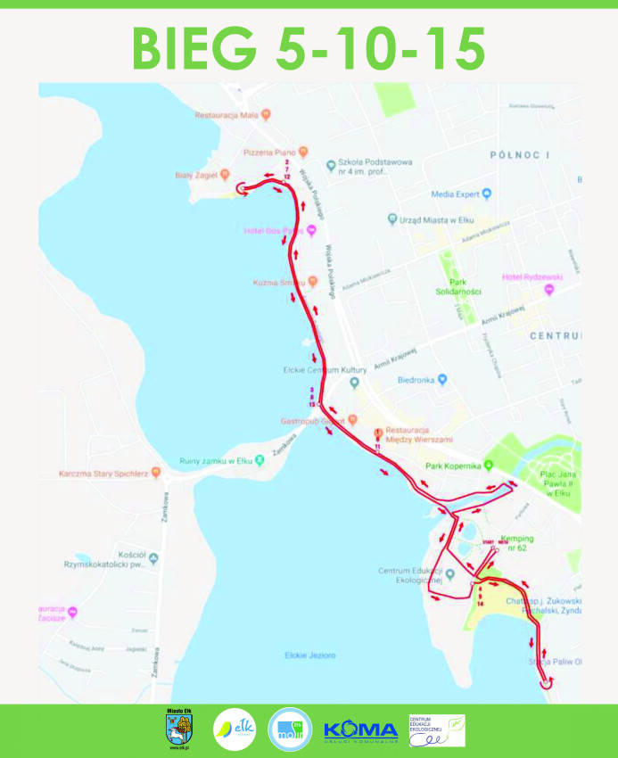 Przed nami kolejna odsłona biegu ulicznego 5-10-15 2 trasa grafika MOSiR Elk