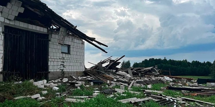 07.08.26 Uszkodzone dachy i polamane drzewa Fot. OSP Sucha Wies 5