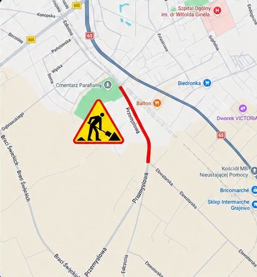 Rusza przebudowa ul. Przemysłowej. Będą utrudnienia w ruchu 2 Grafika Zarzad Drog Powiatowych w Grajewie
