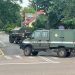 Ewakuacja łomżyńskiej komendy policji 10 KMP Łomża