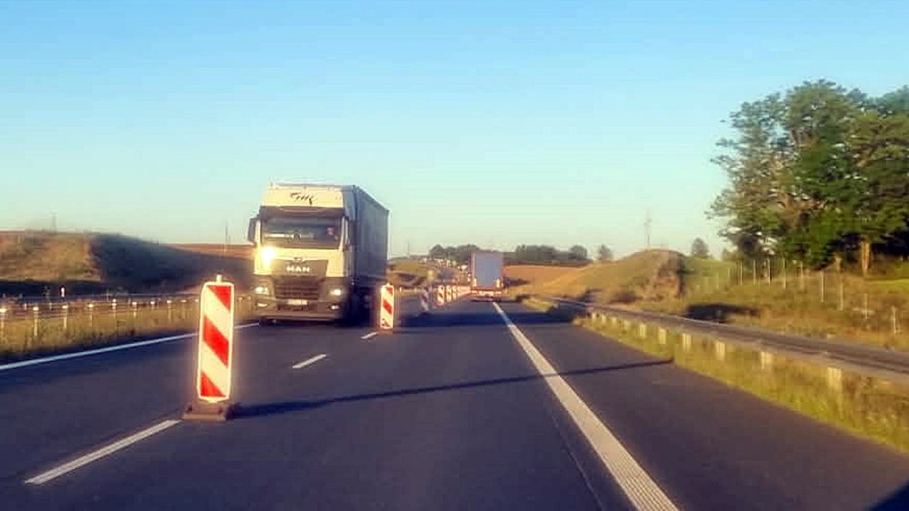 Wolniej na trasie S61 Suwałki - Budzisko 4 Wolniej na trasie S61 Suwalki Budzisko 1