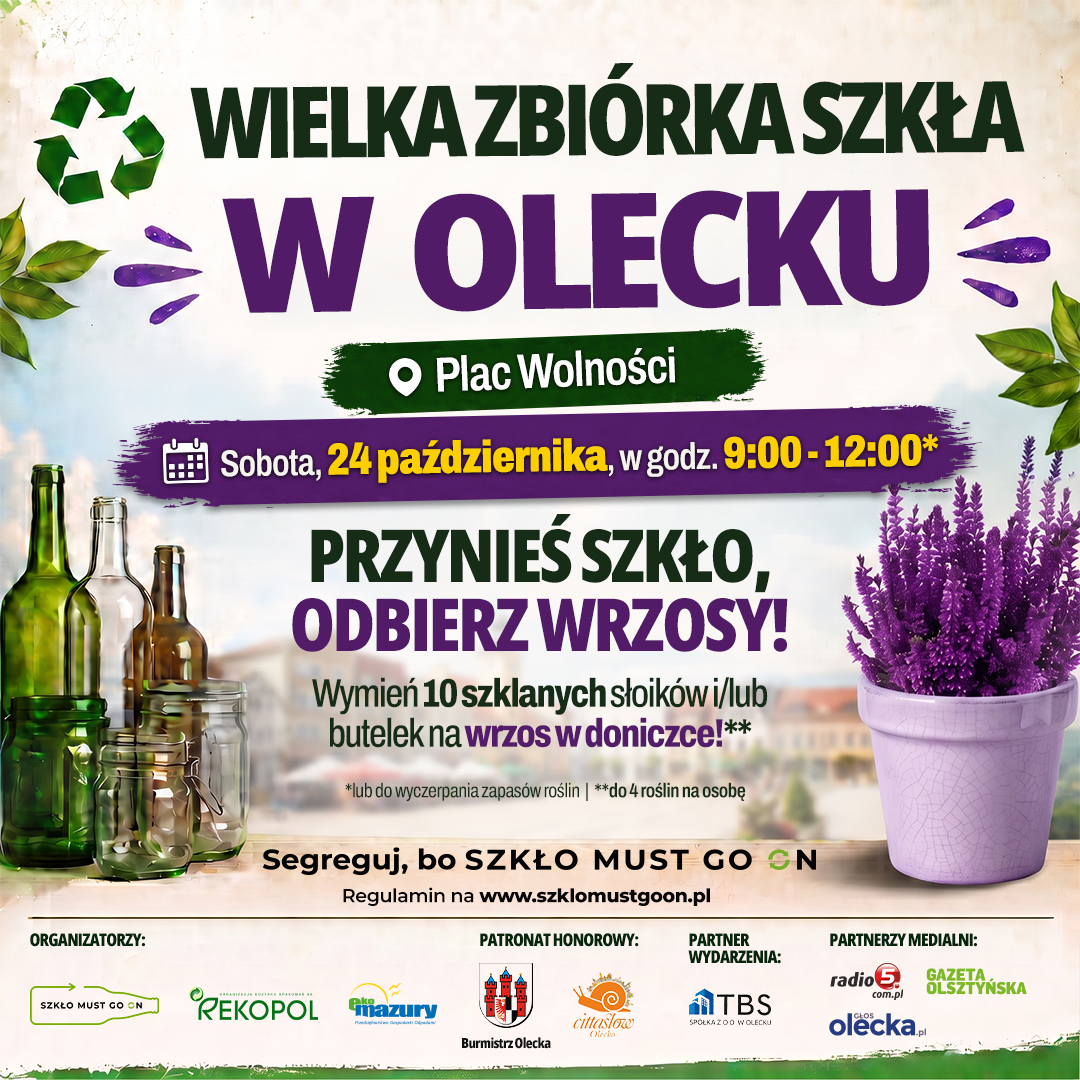 Szkło za wrzosy! Wielka Zbiórka Szkła zawita do Olecka. Na mieszkańców czeka 1500 roślin 2