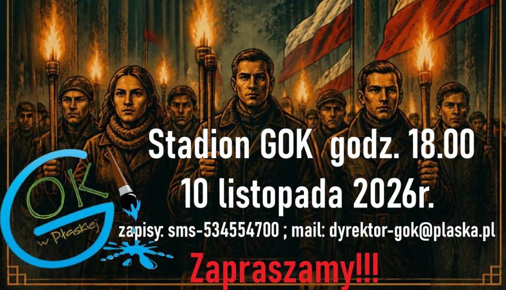 Nocny Marsz Niepodległości w Płaskiej 1 GOK PŁASKA MARSZ NIEPODLEGŁOŚCI