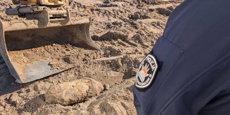 Odkryli bombę lotniczą- konieczna ewakuacja mieszkańców 1 Fot. KPP Gołdap