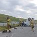 Zdarzenie z udziałem busa i cysterny na trasie szybkiego ruchu 2 zdj. KPP w Ełku